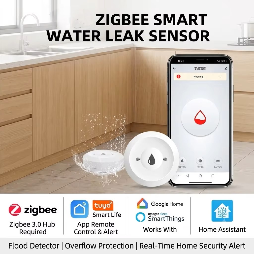 Water Alarm Sensor - ZigBee 3.0 Akıllı Su Sızıntısı Sensörü